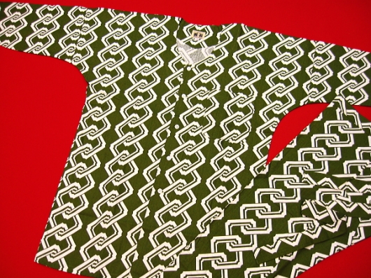 吉原つなぎ（抹茶緑）超巾広サイズ（４Ｌ） 大人鯉口シャツ単品