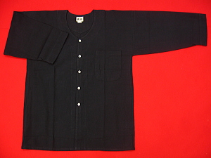 綿紬（黒）特大サイズ（ＬＬ） 大人ダボシャツ