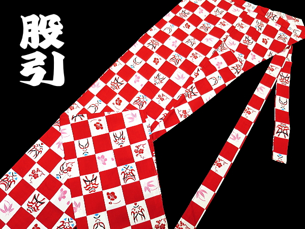 歌舞伎市松（赤）巾広サイズ（３Ｌ） 股引き