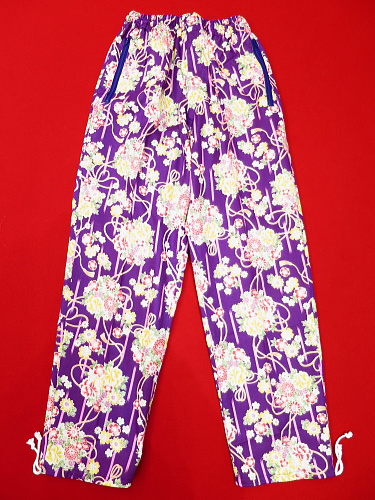 花くす玉尽くし（紫）大サイズ（L） 和柄ズボン