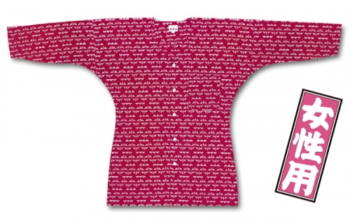東京江戸一・とんぼ（柄）巾広サイズ（３Ｌ）女性専用鯉口シャツ単品