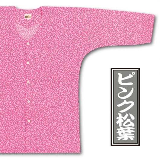 東京江戸一・ピンク松葉（柄）１号サイズ（９５）子供鯉口シャツ単品