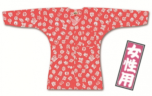 東京江戸一・ピンクまとい（柄）巾広サイズ（３Ｌ）女性専用鯉口シャツ単品