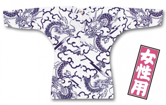 東京江戸一・龍（手拭）巾広サイズ（３Ｌ）女性専用鯉口シャツ単品