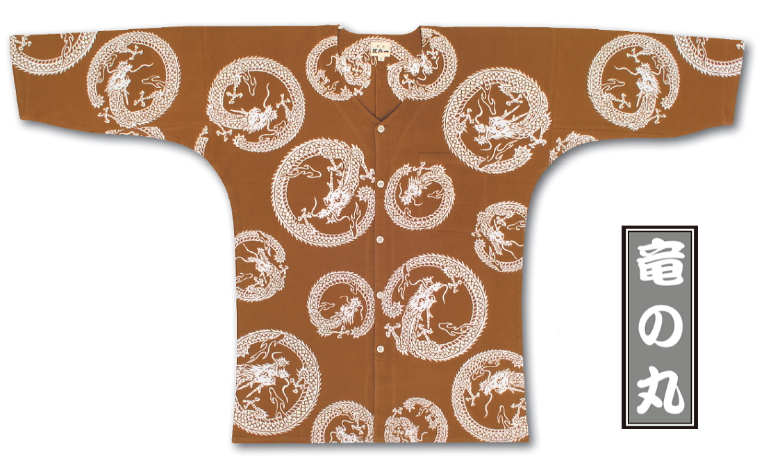東京江戸一・竜の丸（特撰手拭）巾広サイズ（３Ｌ）大人鯉口シャツ単品