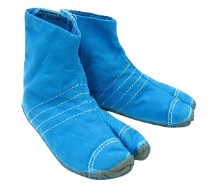 お洒落！カラー足袋 ショート（ターコイズブルー・青・２１ ．５ｃｍ）マジックテープ式 子供祭足袋