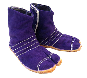 お洒落！カラー足袋 ショート（パープル・紫・２１．５ｃｍ）マジックテープ式 子供祭足袋