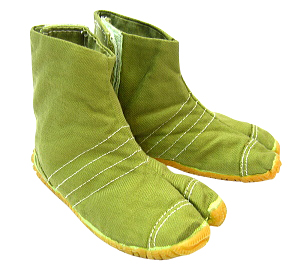お洒落！カラー足袋 ショート（グリーン・抹茶緑・２１．０ｃｍ）マジックテープ式 子供祭足袋